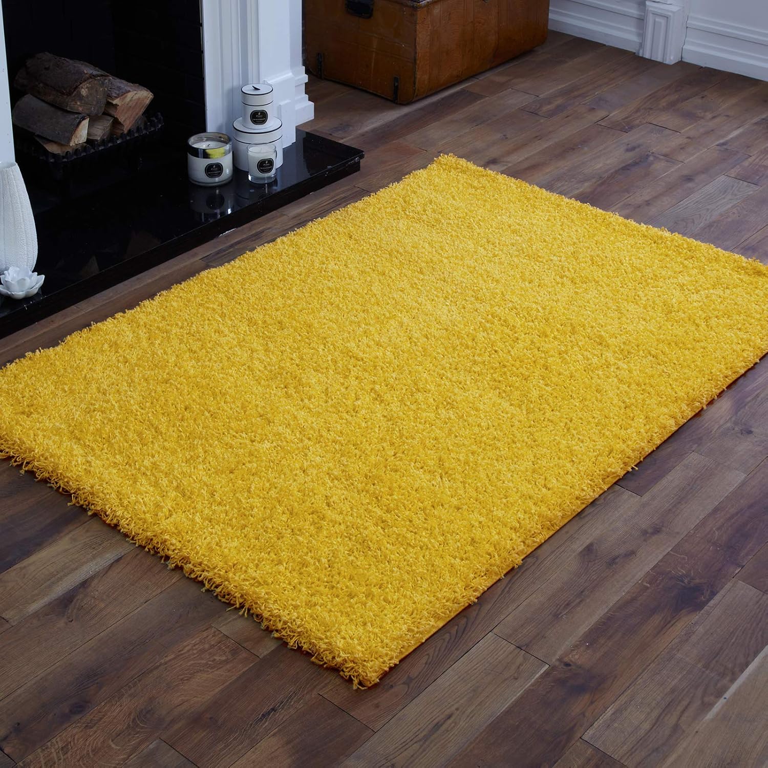 81tNMPTAE0L._AC_SL1500_.jpg Rugs4Sale 5cm Thick Pile Shaggy Modern Area Rugs Living Room Home Decor Rug | Ideal For Bedroom, Hall, Kids Baby Room, Indoor & Outdoor Rugs Hallway Runners Carpet Mat(Lemon Yellow 40x60cm) - Image 1