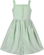 Girls Dress Heart Print Pink Children Clothes Sundress