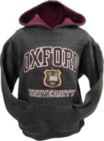 Oxford University OU129K Kids Licensed Unisex Hooded Sweatshirt Charcoal (1-2 Years)