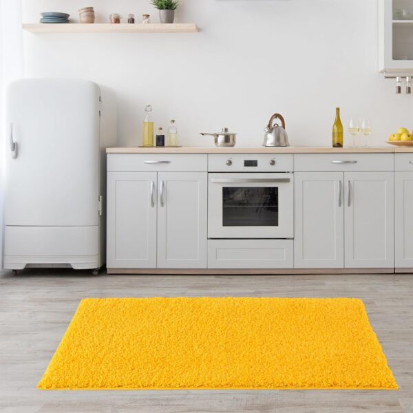 BORING PANDA Living Room Rug - Cosy, Soft and Easy-to-Clean Area Rugs for Bedrooms and Kitchens, (Yellow, 60 x 110 cm) - Image 3