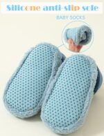 FEOYA Baby Slippers Socks 3 Pairs Anti Slip Infant Baby Floor Sock Slippers Newborn Boys Girls Breathable First Walking Shoes Winter Thermal Step Socks Christmas Baby Gift - Image 4