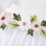 QUNERY Newborn Girl Outfits Ruffled Sleeveless Flower Romper Summer Dress with Headband Clothes Sets - Image 5