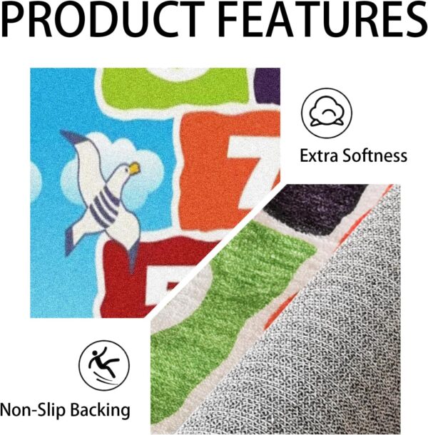 Playroom Rug for Kids Sky Ocean Beach Hopscotch Game Rugs, Area Rugs for Boys Girls Toddlers Bedroom Decorative Play Mat for Babies 1-6 Years (Sky Ocean Beach Hopscotch, Double Fun 120 x 180 CM) - Image 4