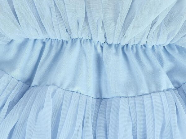 Eledobby Baby Girls Tutu Skirt with Diaper Cover 2 Pieces Newborn Pleated Tulle Skirts Headband Set Layered Bloomers Toddler Clothes for Birthday Photography Blue 0-6 Months (A01402-Blue-S-EUK11) - Image 4