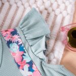 JiAmy Baby Girl Romper Dress Flowers Print Flutter Sleeve A Line Dresses Round Neck Ribbed Bow Clothes for Toddler - Image 4