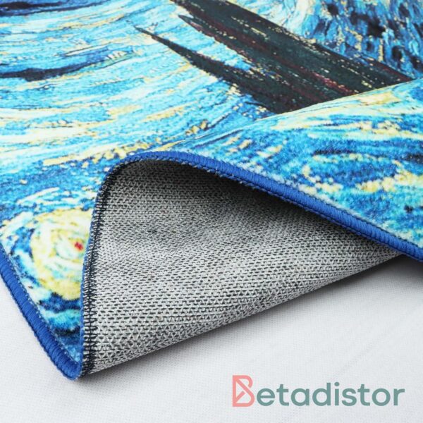 Round Rugs Living Room Starry-Night - 120cm Art Round Rugs Non Slip Area Rugs for Bedroom 402-03120 - Image 5