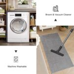 Short Pile Carpet, Area Rugs Machine Washable Room Rug Anti-Slip Rug, Soft Carpets Bedside Rugs for Bedrooms(Grey,60x120 cm) - Image 5