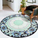 Boho Floral Round Rugs for Bedroom - 120CM Circle Cute Area Rug Machine Washable Non-Slip Soft Floor Mats for Girls Play Room 405-06120 - Image 2