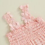 Toddler Baby Girls Summer 2pcs Outfit Sleeveless Pleated Cutout Floral Tank Tops Stretch Ruffle Bloomers Shorts Sets - Image 4