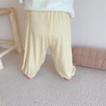 Baby Girl Boy Trousers Newborn Casual Elastic Waist Harem Pants Unisex Infant Loose Bottoms Solid Color Basic Sweatpants - Image 4