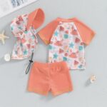 YILEEGOO Toddlers Baby Boys 3-Piece Swimsuit Trunk Rashguard Set and Sun Hat Short Sleeve Swimwear Bathing Suit Sunsuit Swim Shirt UPF 50+ - Image 4