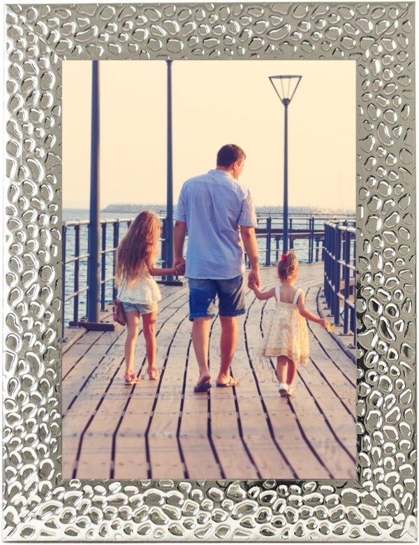 Picture Frame 7 x 5, Silver, Freestanding and Wall Mountable, 13 x 18 cm, 7x5 Picture Frames, Silver 5x7 Photo Frames, 7x5 Photo Collage Gallery Display - Image 8