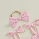 BeliBacca First Birthday Outfits for Baby Girls One Year Old Summer Romper Dress Strawberry Letter Embroidery Smocking Tulle Dress Bodysuit with Bow - Image 3