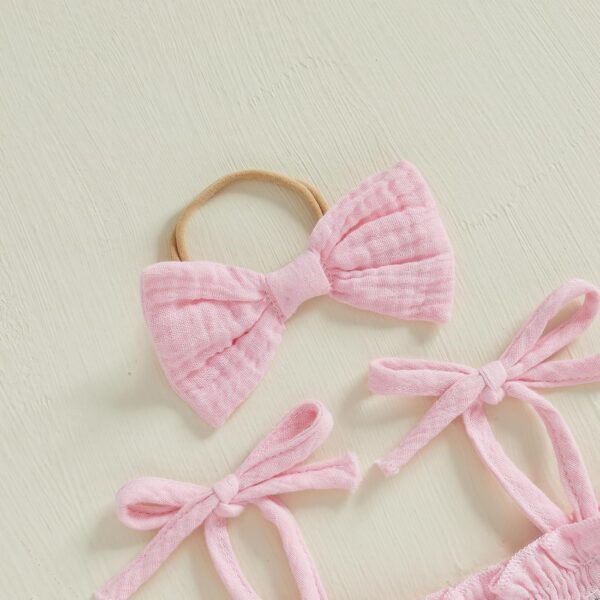 BeliBacca First Birthday Outfits for Baby Girls One Year Old Summer Romper Dress Strawberry Letter Embroidery Smocking Tulle Dress Bodysuit with Bow - Image 3