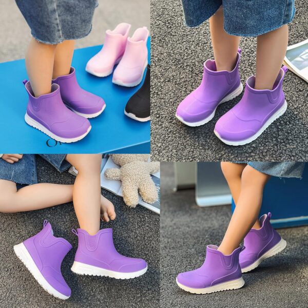Lvptsh Kids Wellies Rain Boots Boys Girls Chelsea Booties Unisex Toddler Children Wellington Boots - Image 6
