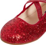 Girls Glitter Ballet Shoes Kids Flat Elastic Strap Ballerina Party Shoes Wedding Bridesmaid Shoes - Image 5