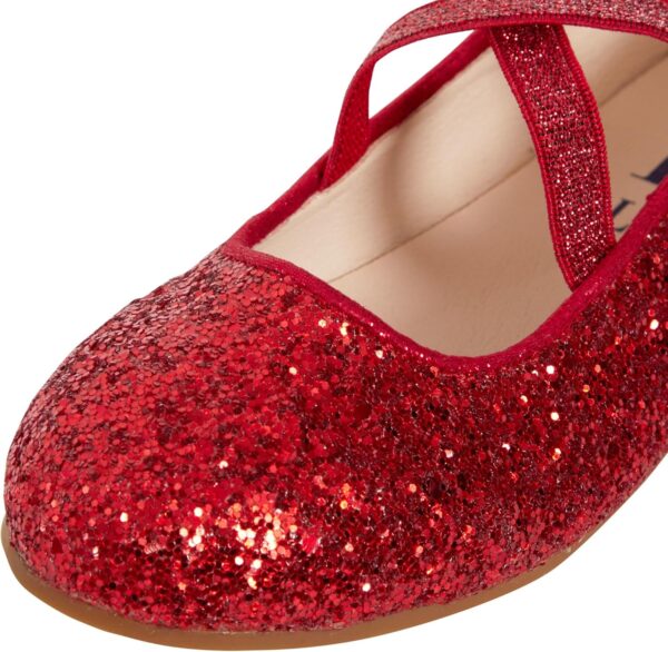 Girls Glitter Ballet Shoes Kids Flat Elastic Strap Ballerina Party Shoes Wedding Bridesmaid Shoes - Image 5