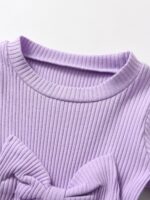 Zoputey Infant Baby Girl Clothes Bow Tops + Flared Pants Cute Outfit Set for Baby Girl - Image 2