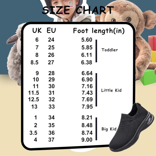 Kids Sock Shoes Boys Girls Trainers Tennis Walking Shoes Sneakers for Toddler/Little Kid/Big Kid - Image 2
