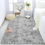ASIinnsy Area Rugs Soft Fluffy Shaggy Rugs Living Room Grey Large Modern Plush Rug High Pile Non-Slip Bedroom Carpet Floor Mat Nursery Bedside Rug (Grey White, 120 x 160 cm) - Image 5