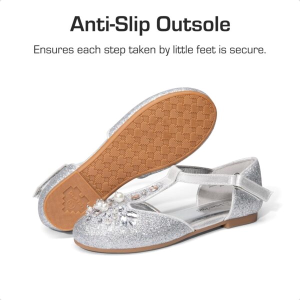 DREAM PAIRS Girls Mary Jane Shoes Flower Girls Shoes with Pearl T-Strap Wedding Party School Girls Flats for Toddler Little Big Kid - Image 5