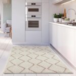 THE RUGS Modern Moroccan Design Living Room and Bedroom Rugs, Non-Shedding & Easy Care (Boho Ivory/Beige, 120x170 cm) - Image 4