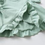 Toddler Baby Girl Clothes Solid Color Short Sleeve Ruffle Tops Flower Pants Outfits Sets - Image 5