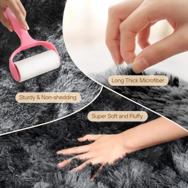 Rugs Living Room - 120x180cm Dark Grey Large Rug for Living Room - Ultra Soft Fluffy Shaggy Rugs for Bedroom, Indoor Nursery Carpets for Kids Room Home Decor, Non Shedding, Anti-Slip Backing - Image 4