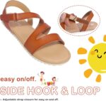 festooning Girls Sandals Little Big Kids Princess Open Toe Sandal with Adjustable Strap Summer Flat Sandals Dress Shoe - Image 4