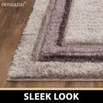 renoazul® Shaggy Washable High Pile Bordered Rug, 160 x 230 cm, Trani Brown, Shaggy Area Rug for Baby Room, Nursery or Kids Room - Image 2