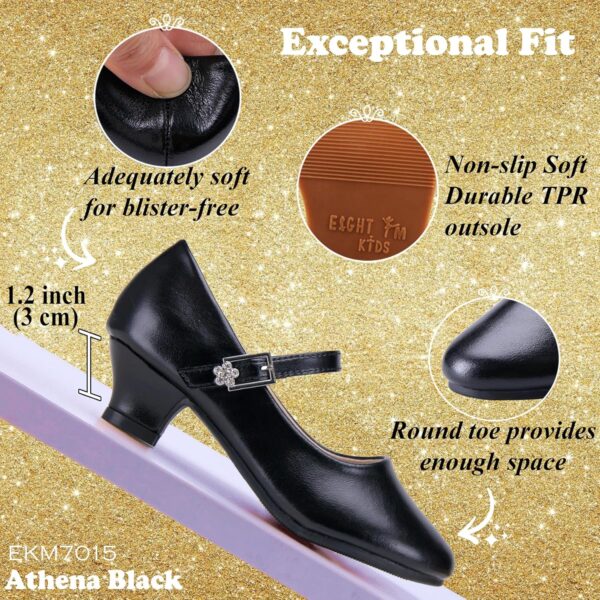 Princess Shoes Girls' Mary Jane Shoes - High Heel Girls Party Shoes - Wedding Party Girls Communion Shoes Ides Flower Girl Shoes - Versatile Flat Shoes - Image 3