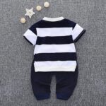 Children's Clothing Set Clothing Sets for Baby Boys Girls: Striped Print Cotton T-Shirt Top + Little Bear Printed Shorts Long Trousers Bloomers Trousers 2-Piece Clothing Set - Image 5