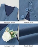 Baby Boys Formal Suit 0-18 Monate, Infant Gentleman Wedding Outfit Newborn Bodysuit + Pants + Waistcoat + Bow Tie + Corsage Christening Clothes 5Pcs Set - Image 3