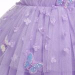 Baby Girls Flower Butterfly Birthday Cake Smash Dress Sleeveless V Neck Princess Glitter Ruffle Tulle Tutu Toddler Kids Formal Wedding Party Dress - Image 6