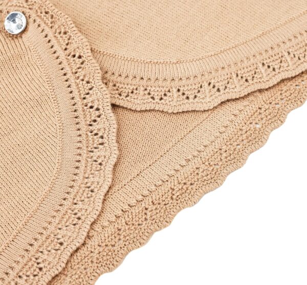 Lilax Little Girls' Knit Long Sleeve Button Closure Bolero Cardigan Shrug - Image 5