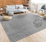 Paco Home Living Room Rug Plain Simple And Modern Short-Pile, Various Sizes and colours, Size:80x150 cm, Colour:Anthracite