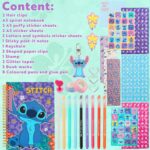 Disney Stitch DIY Journal Kit for Kids Teens A5 Diary Art Supplies Stickers Sticky Notes Keyring Coloured Pens Arts and Crafts Stitch Gifts - Image 6