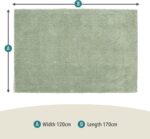 Rugs and More City Shaggy Living Room Rug - Classic Area Rug for Bedrooms or Lounge, Durable Shaggy Rug, Mint Soft Low Pile, Easy to Care, Sound Insulating (Olive, Green - 120x170cm) - Image 2
