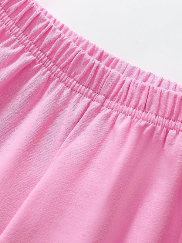 TCWWBB Toddler Girls Summer Short Outfits Clothes Set Kids Unicorn Bunny Animal Print Short Sleeve Cotton T-Shirt Dresses Tops and Shorts 2 Piece Crewneck Sleeveless Clothing Set Age 1-7 Years Old - Image 7