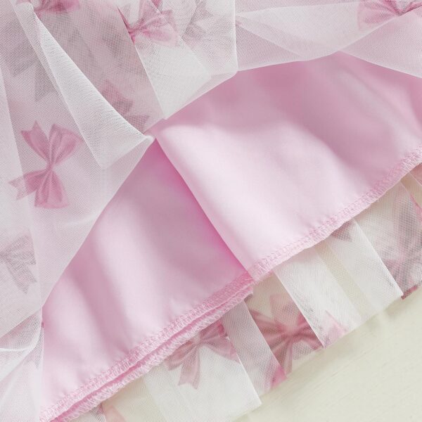 BYUSBAYA Toddler Girls Valentines Tutu Dress Sleeveless Heart Print Layered Ruffles Tulle Cake Dress Wedding Ball Gown Dress - Image 6