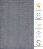 homeart Outdoor Rugs | Easy-Cleaning Indoor & Outdoor Area Rugs for Porch, Deck, Balcony, Garden, Picnic, Kitchen, Hallway | UV & Weather-Resistant Large Patio Rug Mats D.Blue Cream, 180 x 270 cm - Image 7