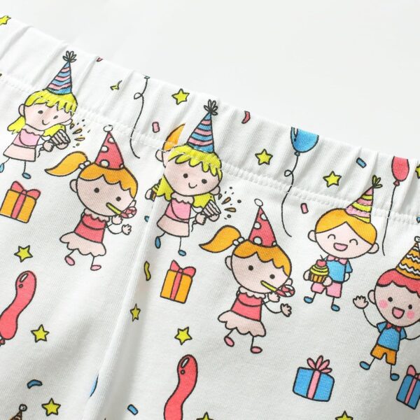 Girls Toddler Outfits Clothes Set Kids Cute Bunny Dancing Birthday Print Short Sleeve T-Shirt Tops Leggings Trousers 2 Piece Set Clothing Age 1-7 Years - Image 6