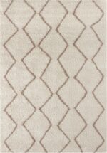 THE RUGS Modern Moroccan Design Living Room and Bedroom Rugs, Non-Shedding & Easy Care (Boho Ivory/Beige, 120x170 cm) - Image 8