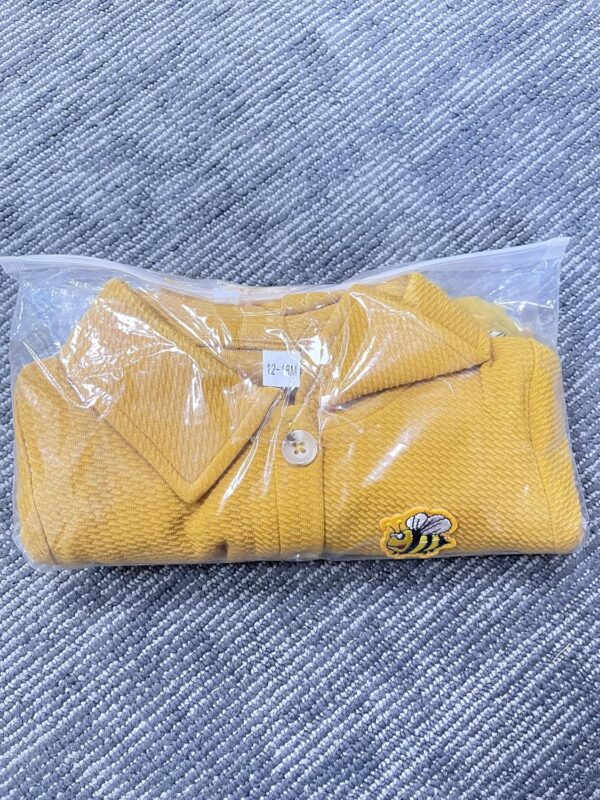 Yanmucy Toddler Baby Girls Dress and Coat Set 2PCS Honeybee Print Tutu Dresses Long Sleeve Lapel Cardigan Baby Girl Clothes Outfits - Image 14