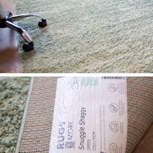 Rugs and More City Shaggy Living Room Rug - Classic Area Rug for Bedrooms or Lounge, Durable Shaggy Rug, Mint Soft Low Pile, Easy to Care, Sound Insulating (Olive, Green - 120x170cm) - Image 4