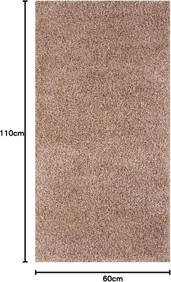 THE RUGS Living Room Rug - Shaggy Soft And Elegant Carpets For The Bedrooms And Kitchen, Easy To Clean, Many Different Sizes (60x110 cm, Beige) - Image 2