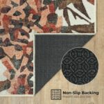 Arty Rugs Machine Washable Rug, 240x330cm, 75% Recycled Cotton, Short Pile, Non-Slip Backing, Non-Shedding, Area Rugs for Living Room, Bedroom, Kitchen, Hallway, Office, Peach & Dark Khaki - Image 3