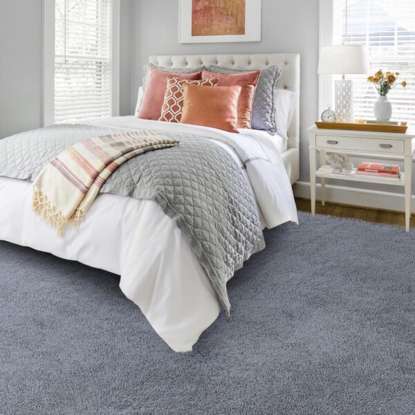 FVVRAX Area Rugs Living Room Rug, Soft Fluffy Shaggy Bedroom Rug Floor Carpet with Durable Anti-slip Backing, Carpets for Kids Girls Dorm Nursery Bedside Rug, 92x153cm, Grey - Image 5