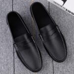 Men's Loafers Flat Breathable Casual Leather Moccasins Handmade Slip On Driving Business Shoes - Image 5
