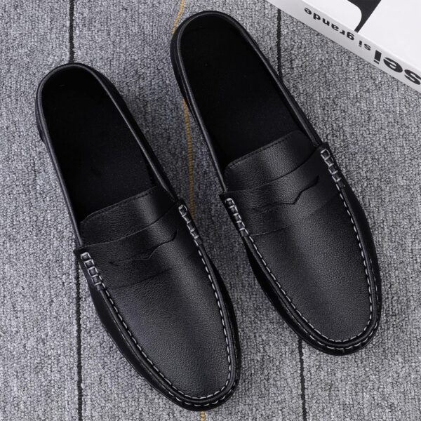 Men's Loafers Flat Breathable Casual Leather Moccasins Handmade Slip On Driving Business Shoes - Image 5